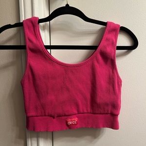 Boohoo hot pink cropped tank top, size 8 but fits like small